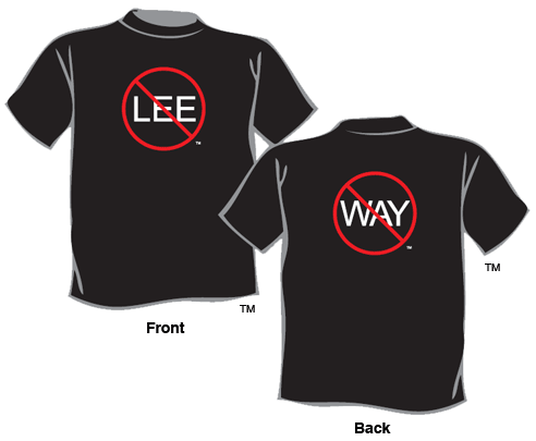 No leeway shirt front and back.